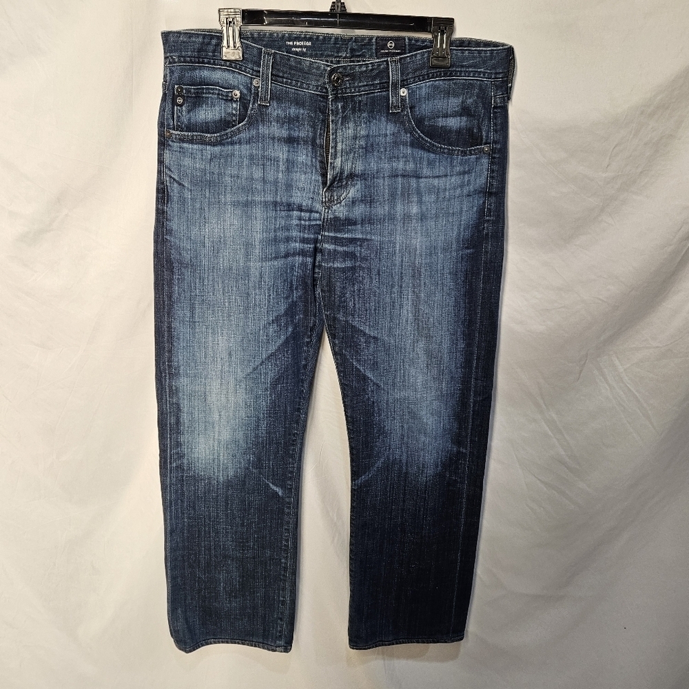 AG Adriano Goldschmied Jeans 34 x 34 Blue USA The Protege Straight Leg Denim USA